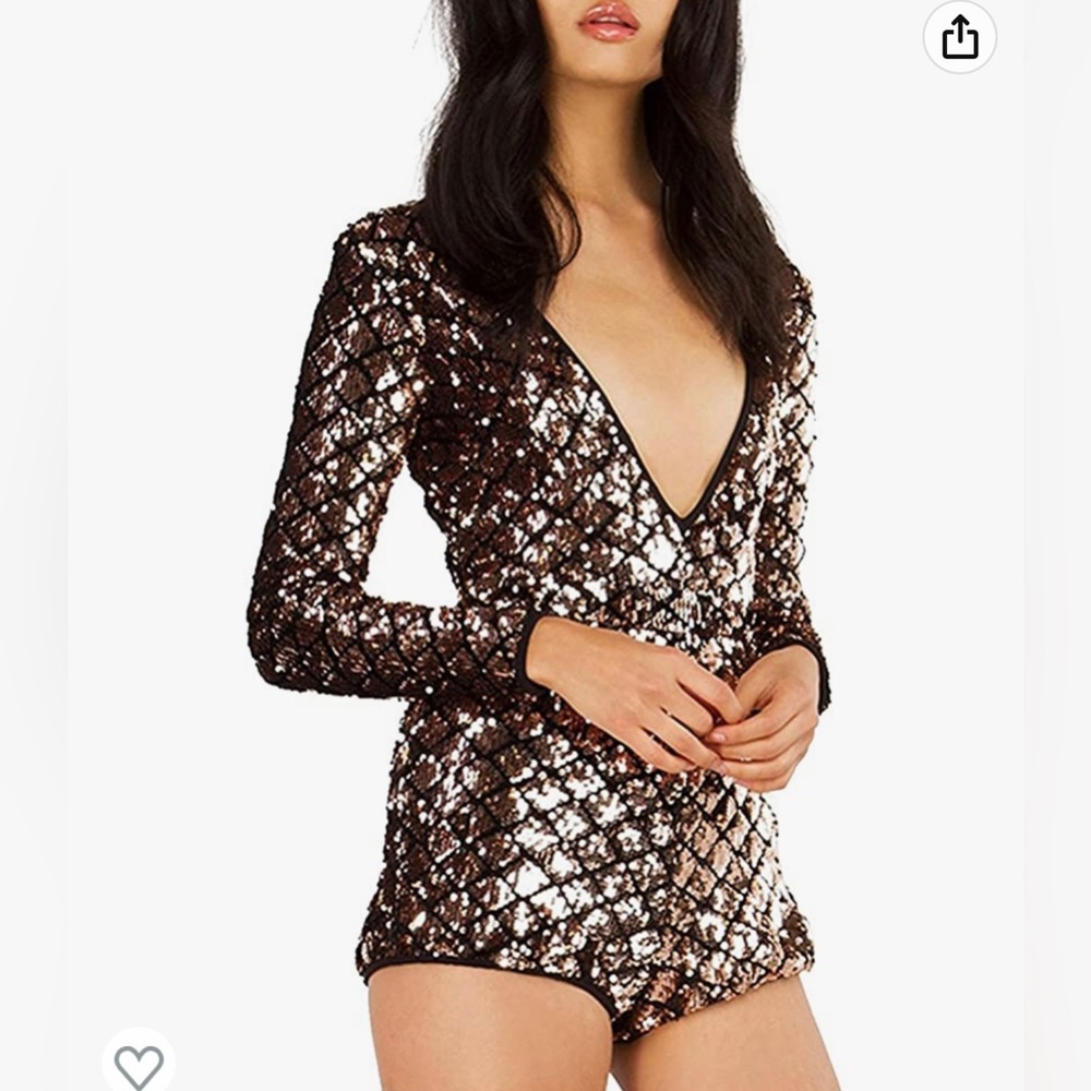 Sparkle Sequin Open Back Romper